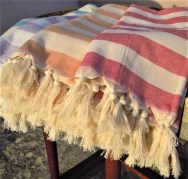 Cuscino grande tessuto artigianalmente con disegno artistico cm 70x70