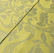 Asciugamani tessitura artigianale in puro lino con disegno giglio, color oro