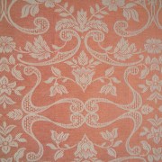 Asciugamani, tessitura artigianale in misto lino/cotone, con disegno giglio e finitura a punto giorno, color zenzero