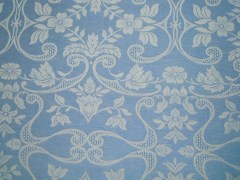 Set asciugamani, tessitura artigianale con decoro antico, colore celeste, puro lino e macramé