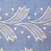 Runner da tavola, tessuto artigianalmente disegno a spighe, cm 150x45, colore azzurro