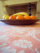 Runner da tavola, tessuto artigianalmente floreale, disponibile nella misura cm 100x45, colore rosso