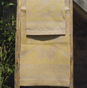 Asciugamani tessitura artigianale in puro lino, con disegno giglio, colore giallo