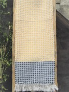 Telo mare tessitura artigianale in cotone naturale con rilievo a nido d'ape, colore