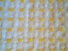 Telo mare tessitura artigianale in cotone naturale con rilievo a nido d'ape, colore giallo e nero