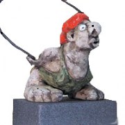 Salta che ti passa. Pezzo unico in ceramica. Altezza cm 40