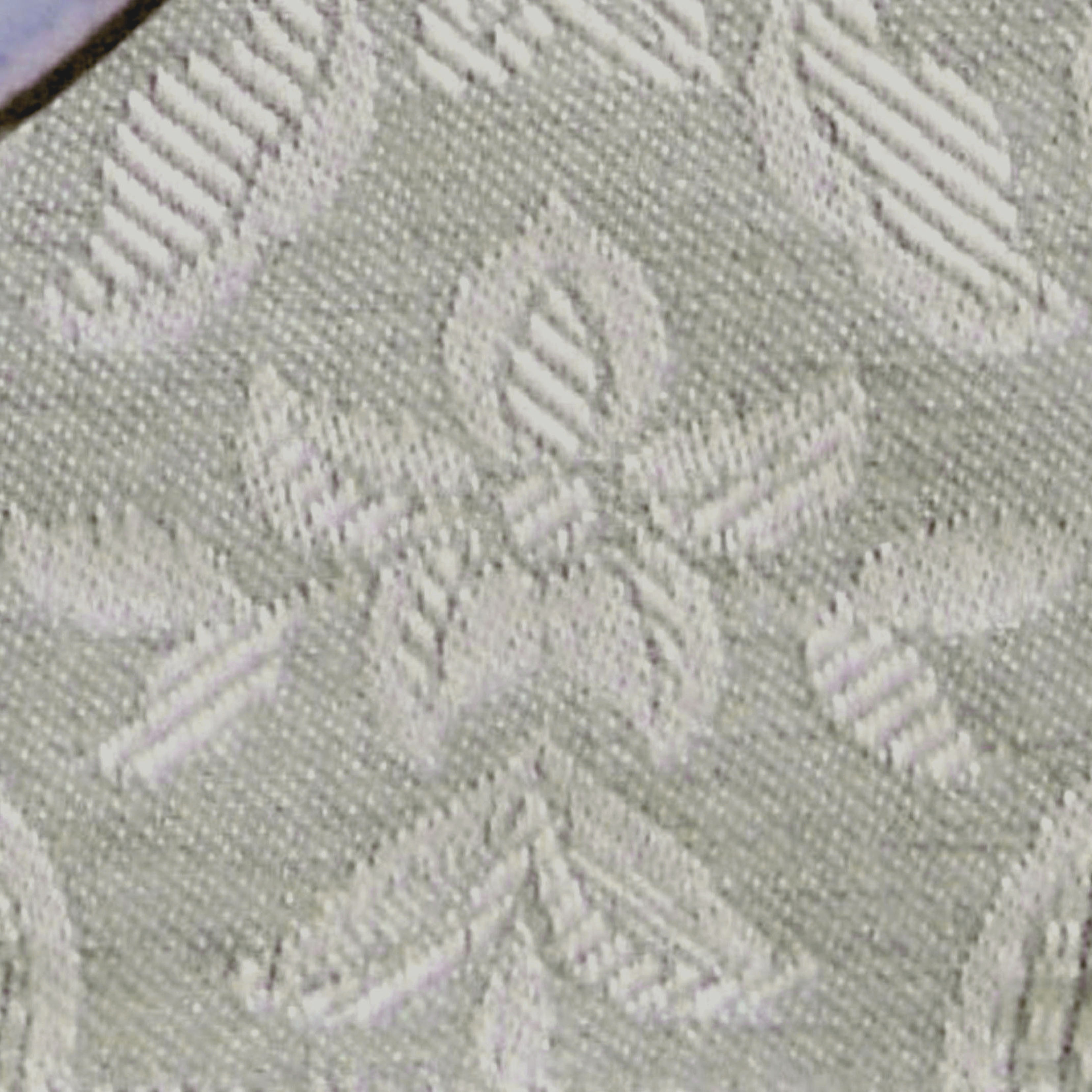 Set asciugamani, tessitura artigianale in puro lino con disegno giglio e finitura in macrame annodato a mano, color tortora